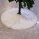 Saia para árvore de Natal Redonda Plush Neve Branca Lenogue