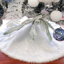 Saia para árvore de Natal Redonda Plush Neve Branca Lenogue