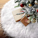 Saia para árvore de Natal Redonda Plush Neve Branca Lenogue