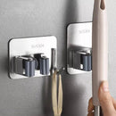 Suporte de Vassoura Adesivo de Parede em Aço Inox com Gancho Lenogue