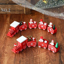 Trenzinho de Madeira Natalino Vermelho para Mesa de Festa Lenogue